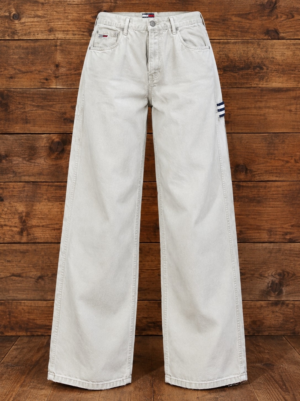 Tommy Hilfiger Men's Relaxed Wide-Leg Jeans in Light Beige